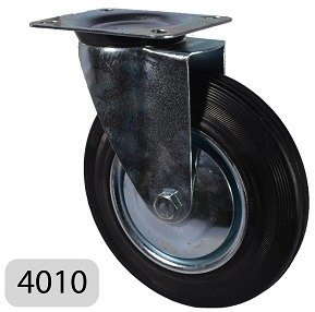 Producto - Rueda de Chapa y Goma con Soporte 200mm - Serie M Liviana - RH4010