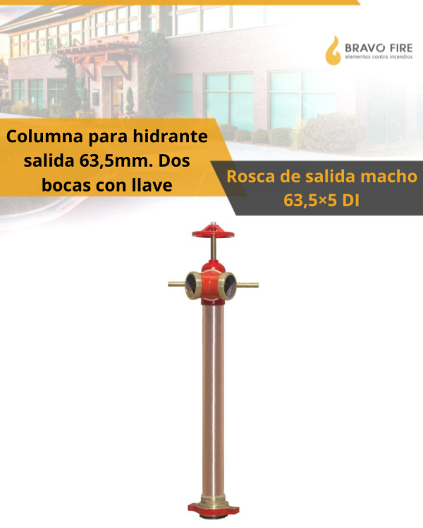 Producto - Columna para hidrante salida 63,5mm. Dos bocas con llave