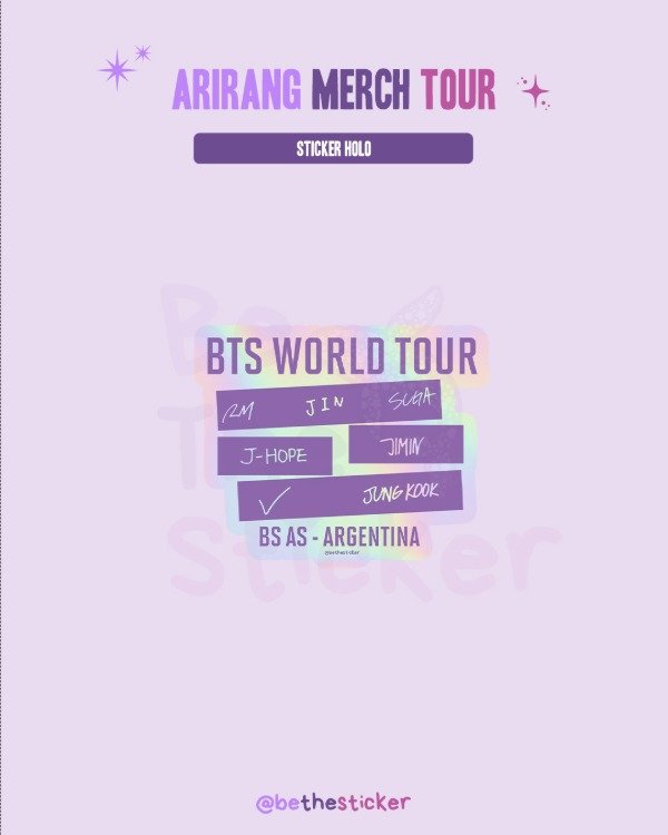 Producto - Sticker Holográfico BTS Tour Violeta