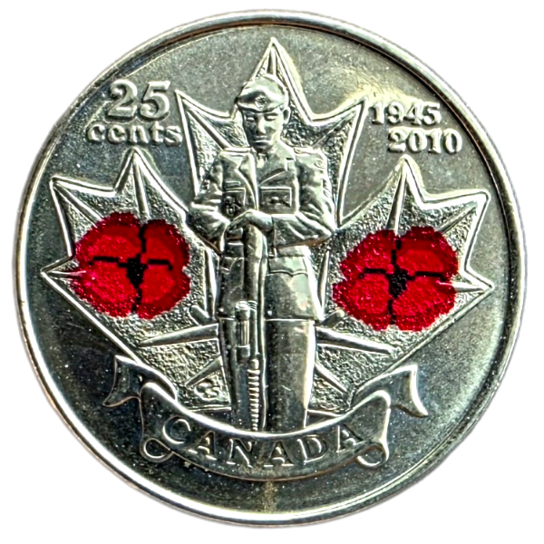 Producto - Canada 25 Cents 2010 Soldado II Guerra Mundial Km#1028 Unc
