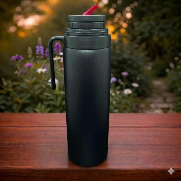 Producto - Termo negro media manija 1lt.