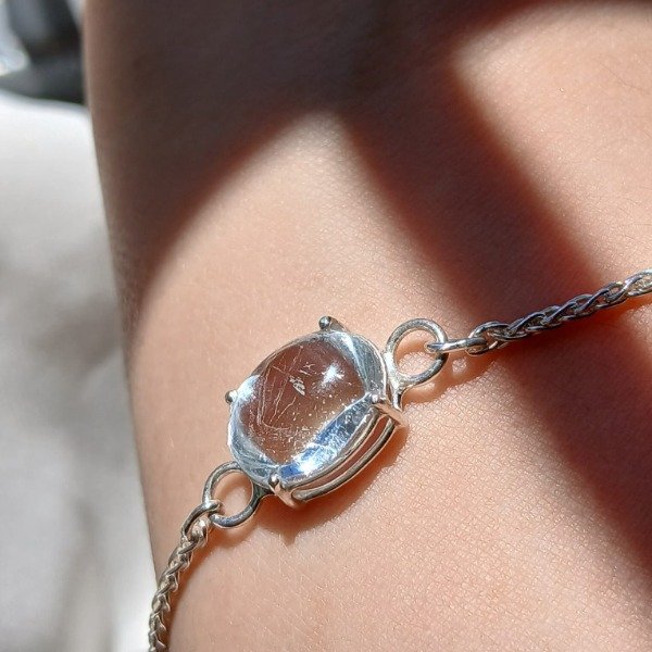 Producto - Pulsera Plata 925 topacio claro oval