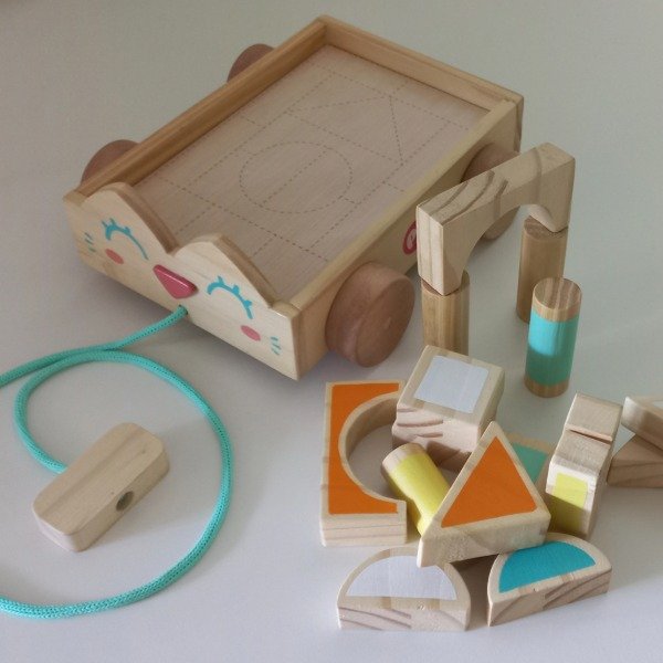 Producto - Carrito  con bloques de madera - 2