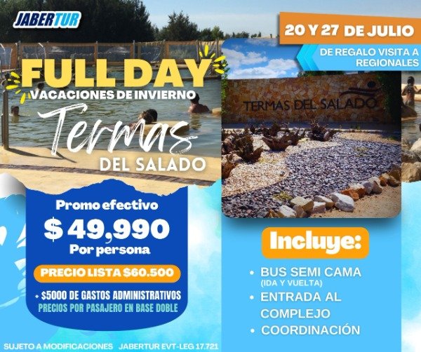 Producto - PAQUETES TURISTICOS. ARGENTINA. TERMAS DEL SALADO.  ART: TERSAL - 5252563