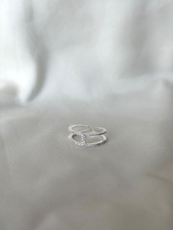 Producto - Anillo doble cubics cruzado