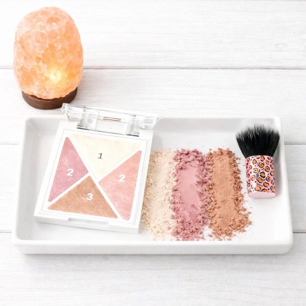 Producto - Set mini de maquillaje (x2) Mini Brocha + Esponja + Paleta multibeneficios
