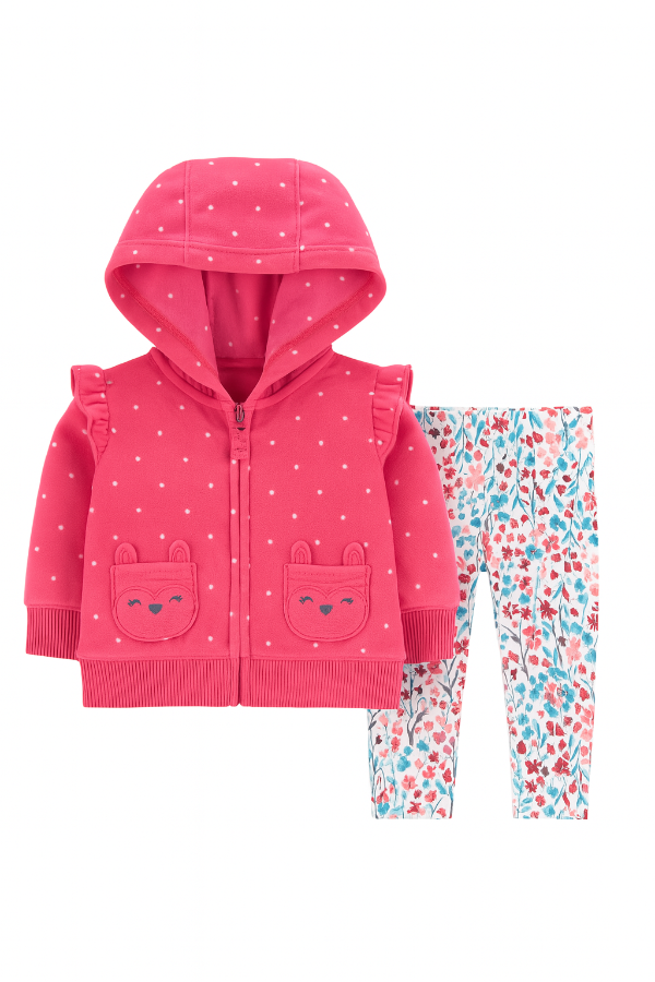 Producto - Campera micropolar lunares + pantalón algodón 77