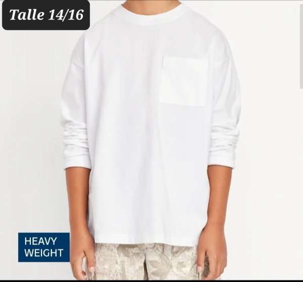 Producto - Remera manga larga old navy talle 14/16 blanca