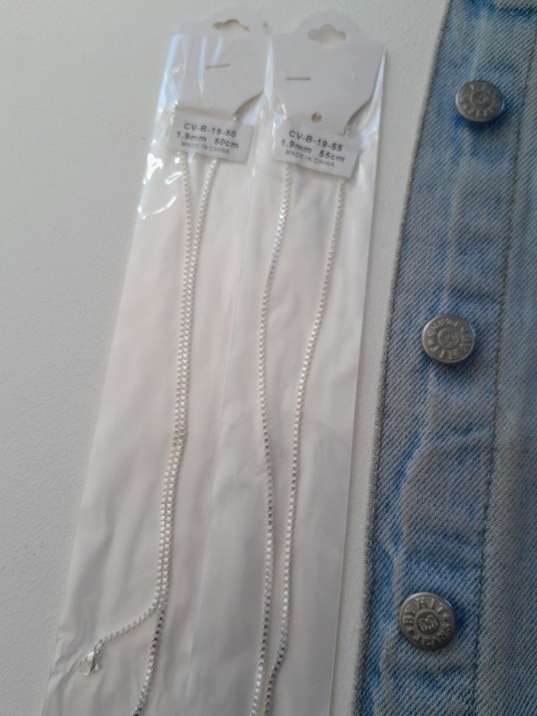 Producto - Cadena fina acero blanco