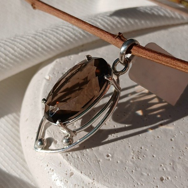 Producto - Dije cuarzo ahumado oval