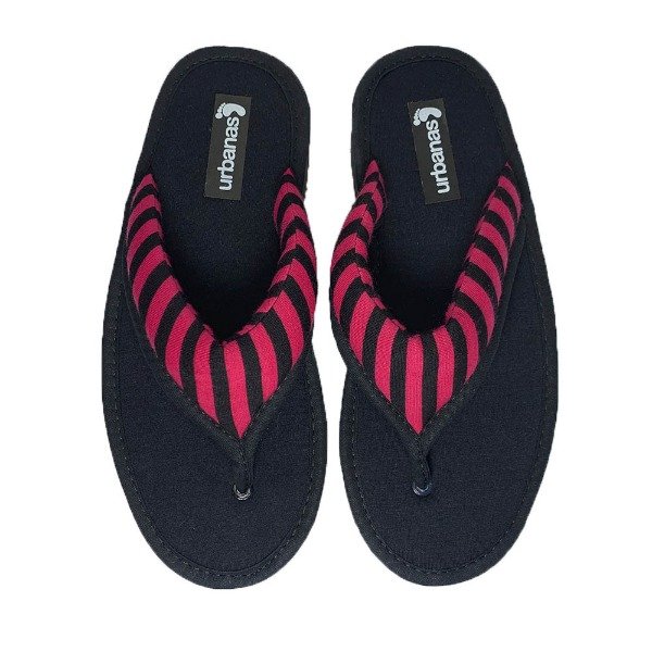 Producto - Pantuojotas Rayada Fucsia