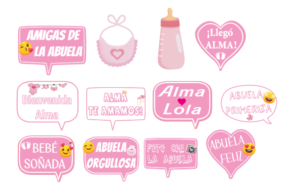 Producto - Cartelitos Props Abuela Primeriza