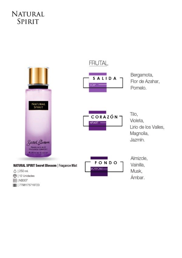 Producto - NATURAL SPIRIT BODY SPLASH SECRET BLOSOM X 250ML