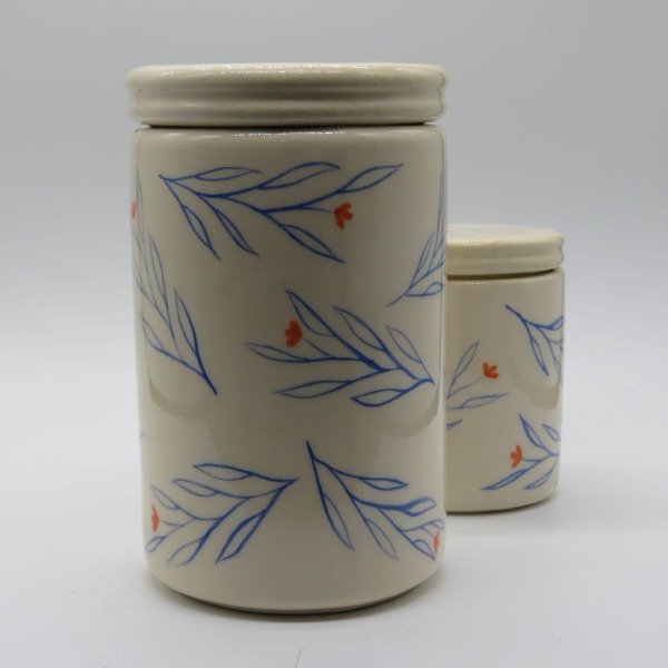 Producto - Frasco mediano hojas azules