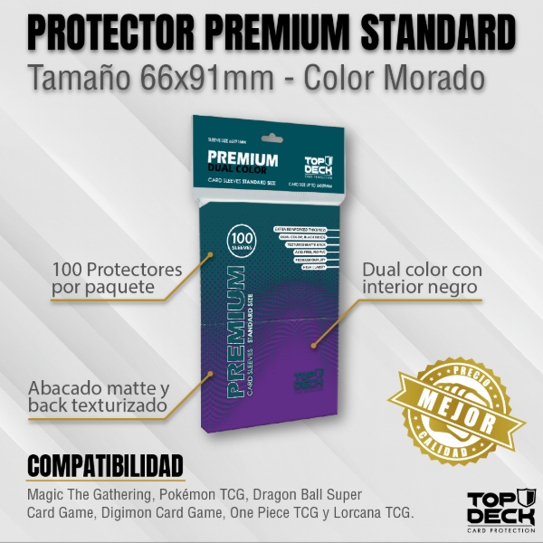 Producto - Protectores Premium Standard 66x91mm color Violeta X100