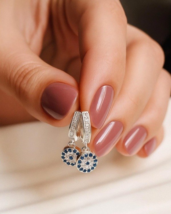 Producto - Aros de Plata 925 - Argollas con escarapela de cubics