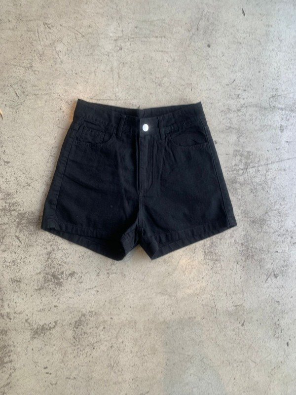 Producto - short tiro alto jean negro