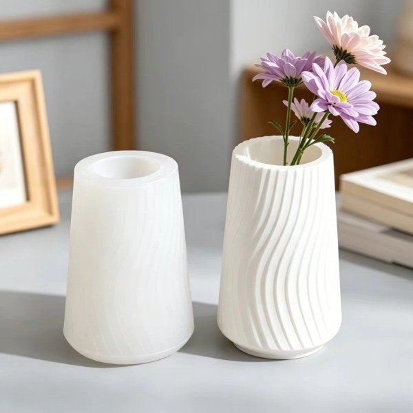 Producto - Molde florero rallado , boca ancha line ondas - 0