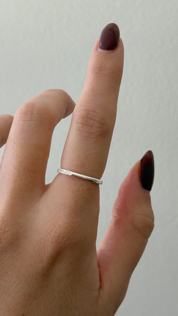 Producto - Anillo forma cuadrado fino cubic esquina 17mm P925 - 0