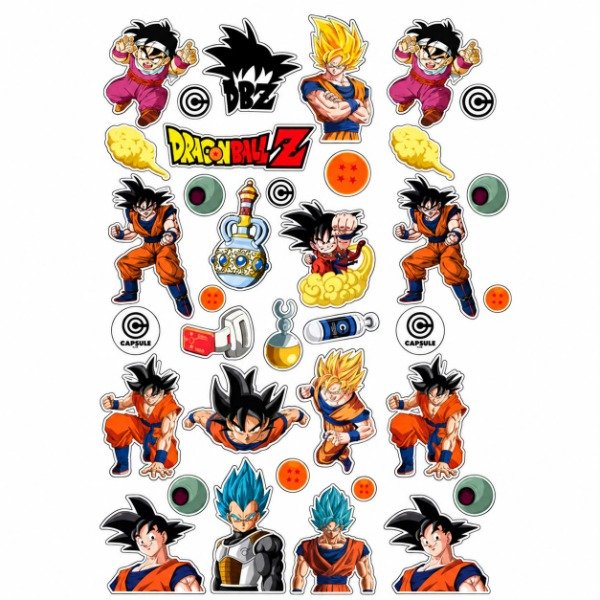 Producto - PLANCHAS A4 PREDISEÑADAS DRAGON BALL - TATUAJES TEMPORALES - 1