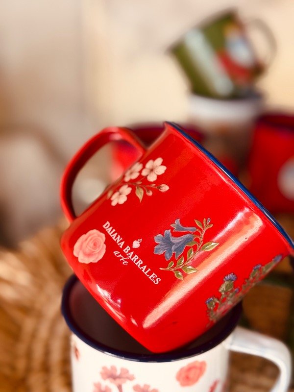 Producto - Jarrito floral colorado