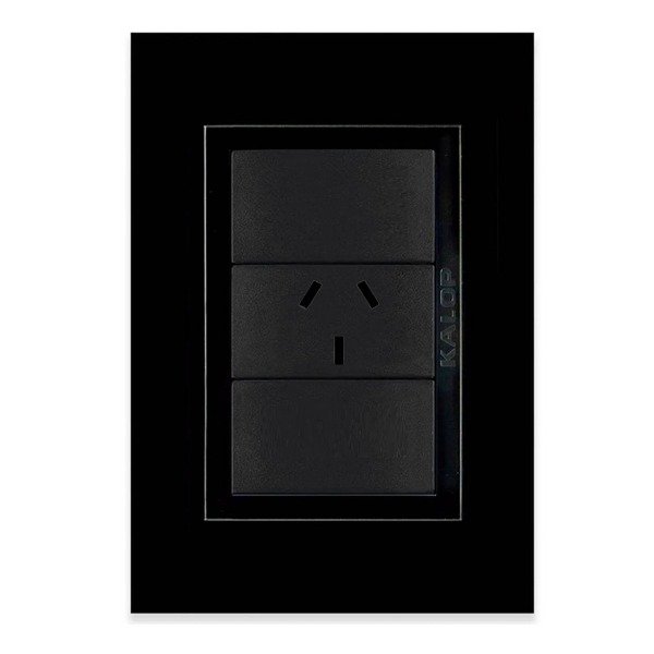Producto - Llave Luz Armada Un Toma Negro Zen Basic kalop - 1