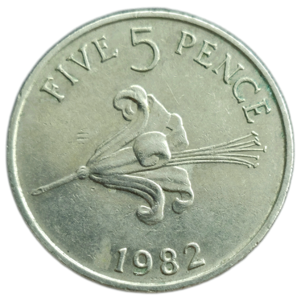 Producto - Guernsey 5 Pence 1982 Lirio Km#23 VF
