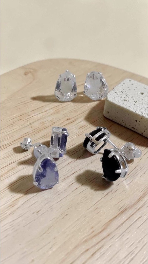 Producto - Aro de Plata 925 con piedra forma de gota