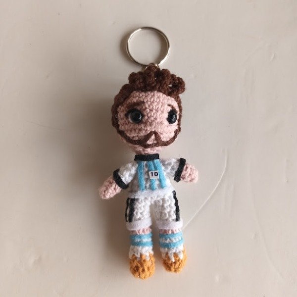 Producto - Llavero Amigurumi Jugador Argentina Messi Crochet
