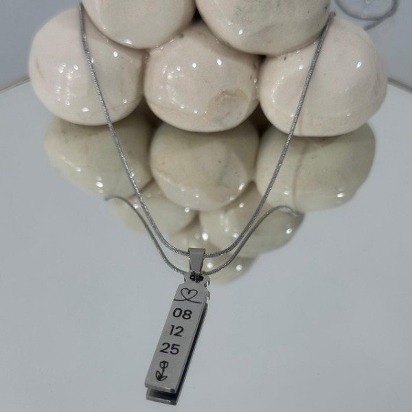 Producto - COLLAR ACERO BARRITA CHATA PERSONALIZADA