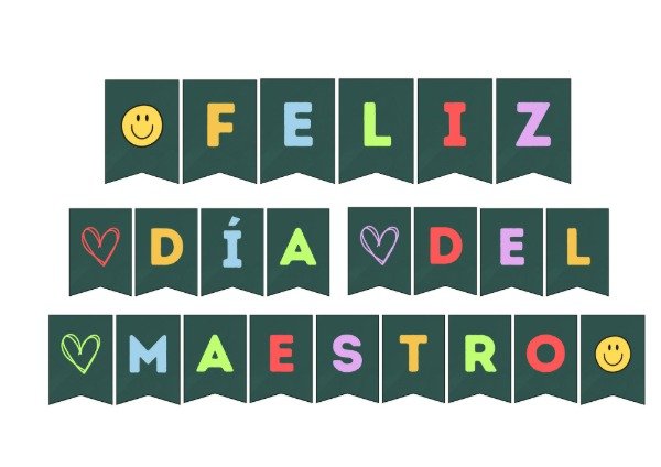 Producto - Banderín "Feliz día del maestro"