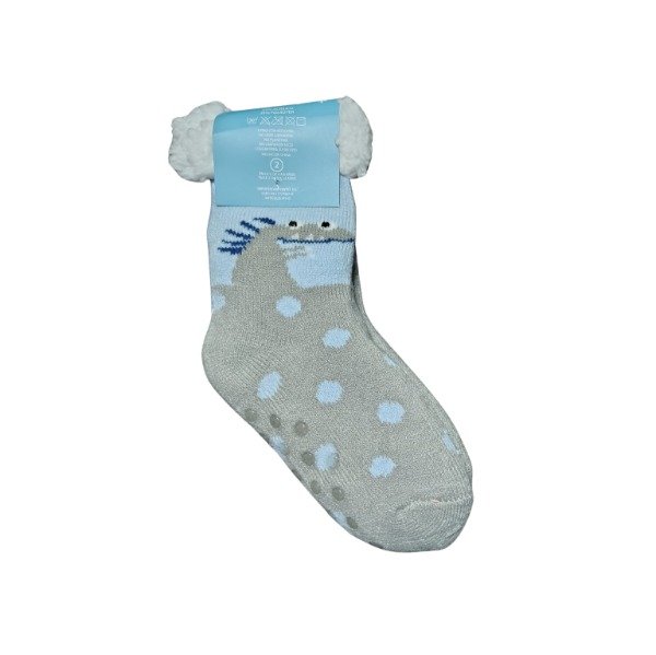 Producto - Pantumedias niños talle 2 (de 8 a 12 años) gris con dinosaurios celeste