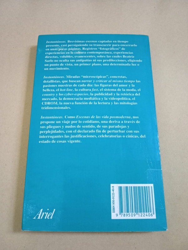Producto - Instantáneas - Beatriz Sarlo - Ariel 1997 - 1