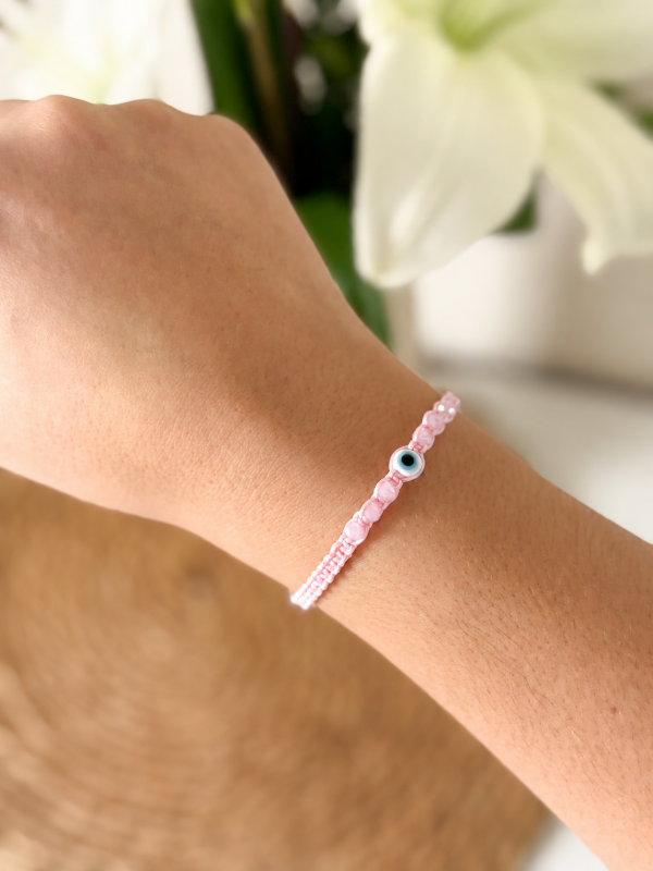 Producto - Pulsera Tejida Ojo Turco Rosa