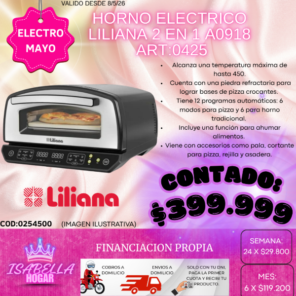 Producto - HORNO ELECTRICO LILIANA 2 EN 1 ART: A0918 / COD: 0254500