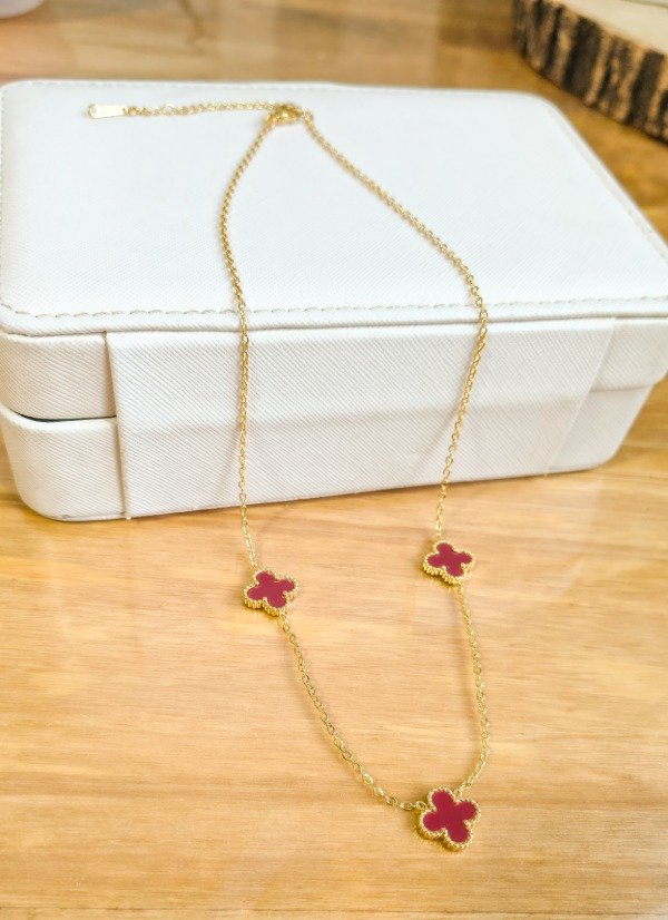 Producto - Collar trebol estilo van cleef Cereza