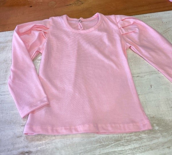 Producto - Remera con broche algodón manga princesa rosa talle 2