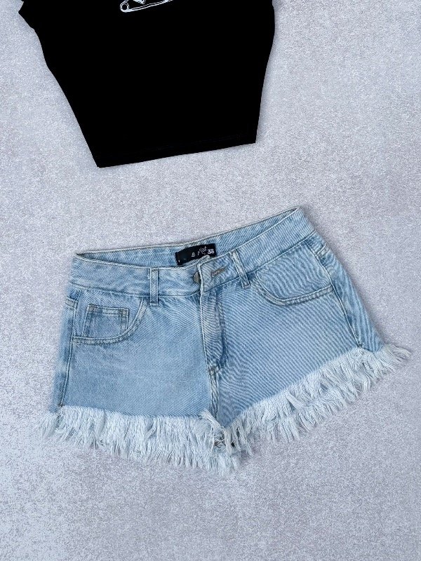 Producto - Short tiro bajo celeste