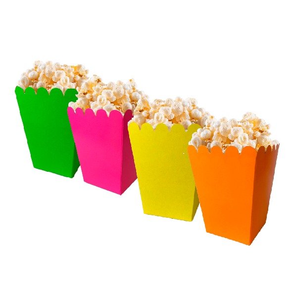 Producto - Cajita pochoclera x10un color fluo surtidas