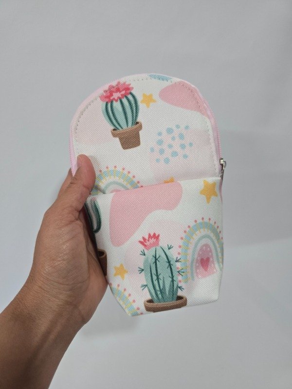 Producto - Cartuchera Adorable Cactus Cierre Rosa