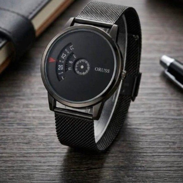 Producto - Reloj ORUSS para hombre de diseño con malla milan negra - 0