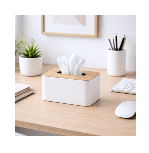 Producto - Soporte para Pañuelos con Tapa de Bambu