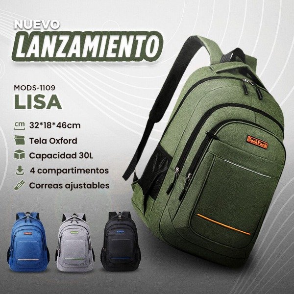 Producto - Mochila Reforzada Lisa Azul - 1