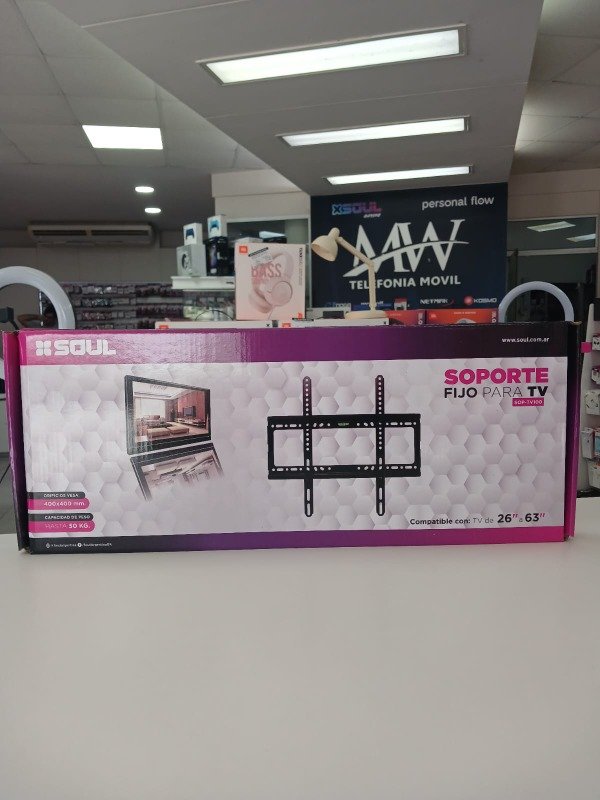Producto - Soporte TV P/Pared Fijo 26" a 63" Vesa 400x400 Soul SOP-TV100