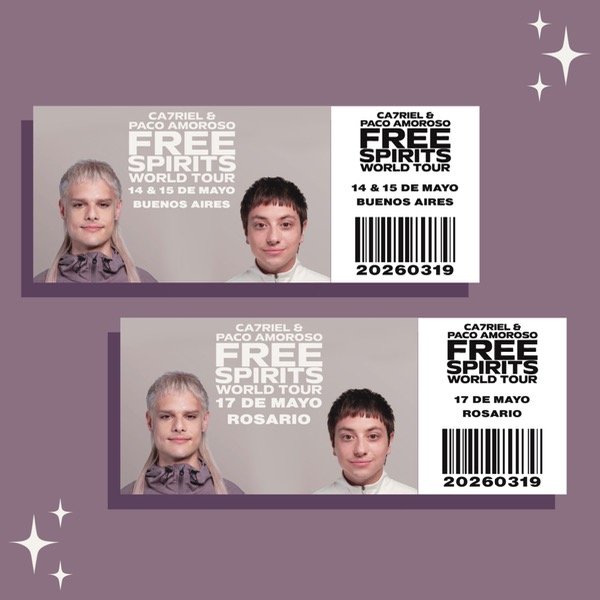 Producto - Entrada Recuerdo FREE SPIRITS Ca7riel y Paco Amoroso