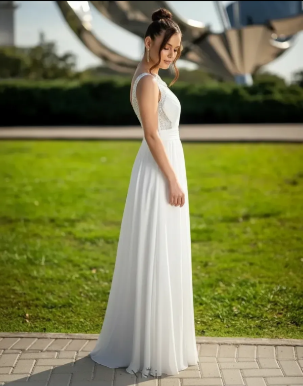 Producto - Vestido Largo Novias Blanco con Strass - 3
