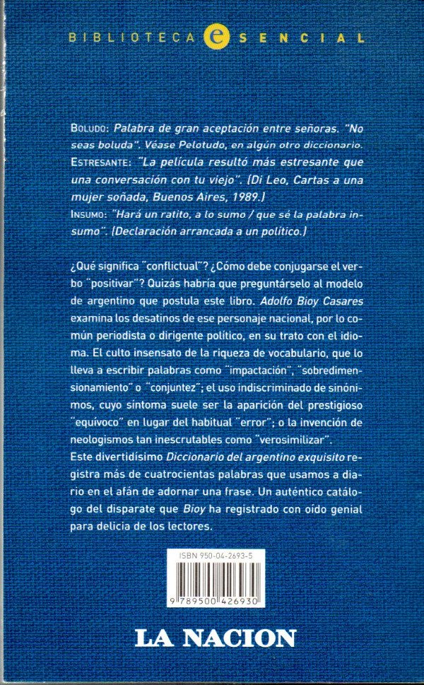 Producto - Adolfo Bioy Casares - Diccionario del argentino exquisito - 1