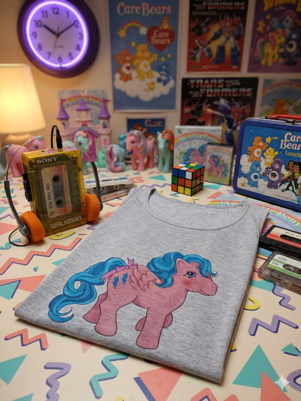 Producto - Remera Mujer Pony Rosa Gris