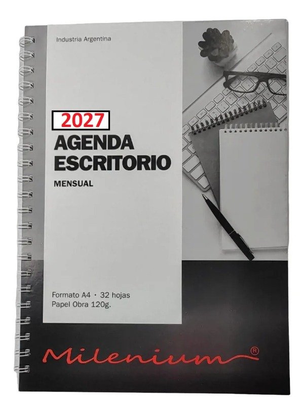 Producto - AGENDA MILENIUM A4 VERTICAL ESPIRALADA Mes a la vista 2027