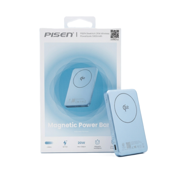 Producto - Power Bank Inalámbrico PISEN SleekVolt 5000mAh - 20W (Blue)